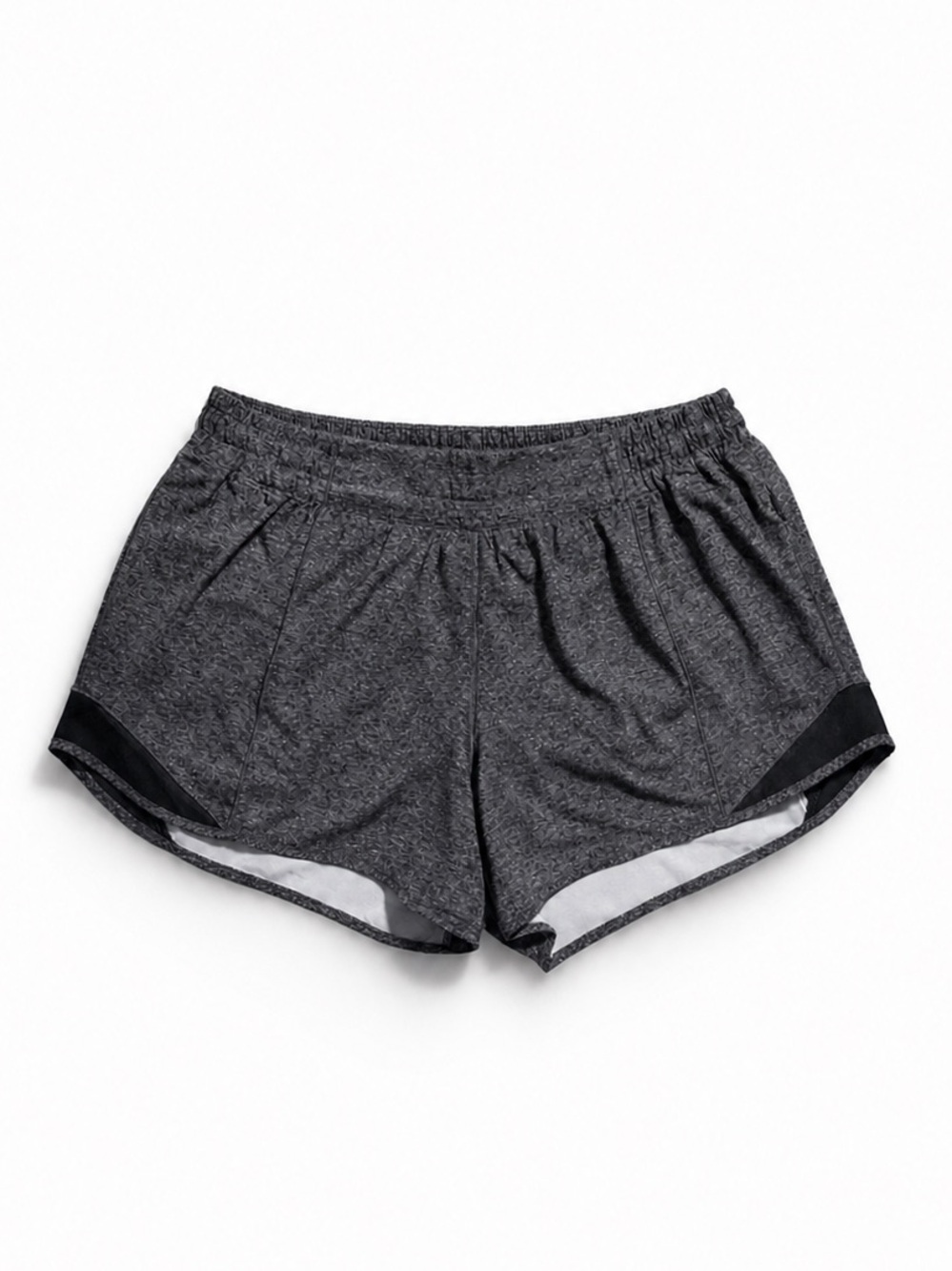 LULULEMON Track That High-Rise Lined Short 3" Heathered Graphite Grey 12